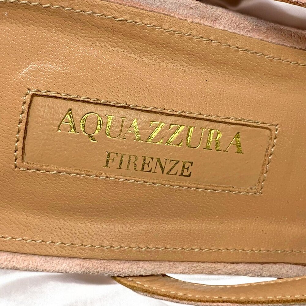 Aquazzura Firenze Belgravia‎ French Rose Suede Cagey Pointy Slides/Mules - Picture 3 of 13